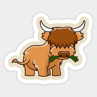 Cute Scottish highland cow Sticker